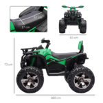 Quad per Bambini Elettrico 12V con Fari e Batteria Ricaricabile, Età 3-5 Anni, 1x65x73cm, Verde - immagine 3