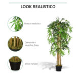 Bambù Artificiale con Vaso per Interno, Φ18x150cm - immagine 5