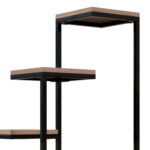 Scaffale per Piante a 4 Livelli in Acciaio e Legno, 40x40x75,5 cm, Marrone e Nero - immagine 9