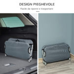 Lettino per Cani Pieghevole in Acciaio e Tessuto Oxford per Interni ed Esterni, 59x46x15 cm, Grigia - immagine 6