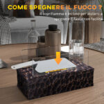 Camino a Bioetanolo da Tavolo con Bruciatore da 1,15L e Pannello in Vetro, 33x16x18cm, Nero - immagine 6