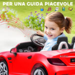 Macchina Elettrica per Bambini Licenza Mercedes SLC 3 con Telecomando, in PP e Metallo, 107x62,5x44 cm, Rosso - immagine 6