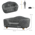 Cuccia per Cani di Taglia Piccola (Max 10kg) con Cuscino, 70x47x30cm - Grigio Antracite - immagine 3