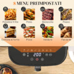 Friggitrice ad Aria da 8L, Air Fryer 17W con 8 Programmi e Circolazione Aria Calda a 360°, Display LED, Nero - immagine 5