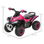 Mini Quad per Bambini 18-36 Mesi a Spinta Manuale con Musiche Integrate e Ampio Manubrio, Moto per Bambini in PP e Metallo, 67,5x38x44 cm, Rosa - immagine 3