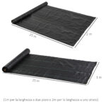 Telo per Pacciamatura 2x25 m per Orto, Serra e Giardino, Drenante e Traspirante, Nero - immagine 3