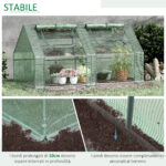Serra per Piante Orto con 2 Coperture in PE e PVC, Struttura in Acciaio - Verde 180x90x90cm - immagine 5