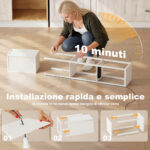 Lampada da Terra con Ripiani, Luce Regolabile, Interruttore a Pedale e Porte USB, Bianco - immagine 8