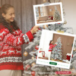 Albero di Natale Innevato Alto 210 cm con Rami Realistici e Base in Metallo Pieghevole - immagine 7