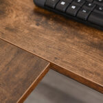 Scrivania Angolare in Stile Industriale con Ripiano Laterale, in Legno e Metallo Nero, 150x120x75cm - immagine 9