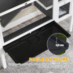 Gabbia per Conigli e Criceti da Interno Rialzata con Vassoio Estraibile e Tetto Apribile, Grigio - immagine 6