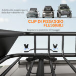 Portapacchi per Auto in Acciaio da 90,7 kg con Deflettori e Guide Laterali, 110,5x99,5x18,5 cm, Nero - immagine 8