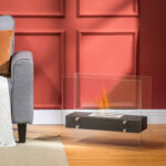 Camino Bioetanolo in Metallo e Vetro, 3h di Combustione con Serbatoio 1,5L e Copertura 25m², 60x26x50 cm, Nero - immagine 2