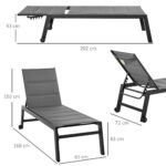 Sdraio da Giardino Reclinabile su 5 Livelli con Rivestimento Imbottito - immagine 3