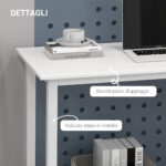 Scrivania per Computer con Piedini Regolabili in Truciolato e Acciaio, 120x60x76 cm, Bianco - immagine 5