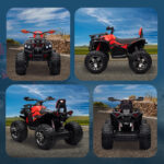 Quad per Bambini Elettrico 12V con Fari e Batteria Ricaricabile, Età 3-5 Anni, 1x65x73cm, Rosso - immagine 9