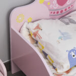 Letto per Bambini con Bordi Rialzati e 6 Gambe in Legno per Cameretta, Lettino per Bimbi da 3-6 Anni, 143x73x60cm, Rosa - immagine 9