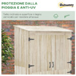 Casetta da Giardino in Legno di Abete con 2 Porte e Ripiani, 120x57x183cm, Naturale - immagine 5