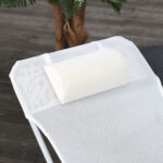 Sdraio da Giardino Pieghevole con Schienale Reclinabile  e Cuscino, in Metallo e Texteline, 182x56x28 cm, Crema - immagine 7