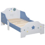 Letto Basso per Bambini di +3 Anni con Sponde Blu e Bianco
