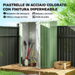 Casetta Porta Attrezzi Capanno in Acciaio Impermeabile 142x84x189cm - immagine 4