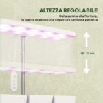 Lampade per Pianta da 30 Luci LED con 3 Vasi, Timer e Illuminazione Regolabile, 31,8x13,4x18,6-35,6 cm, Bianco - immagine 8