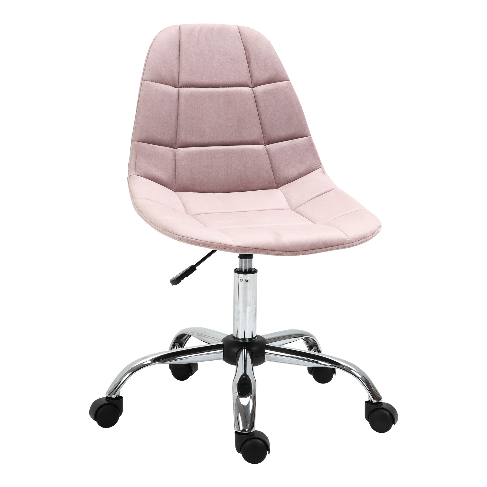 vk2e3818a1c547e7d.jpg Sedia da Ufficio Girevole , Design Ergonomico e Regolabile Senza Braccioli, Rosa, 59x59x81-91cm - immagine 1