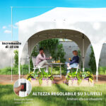 Gazebo da Giardino Pieghevole 3x6 m con Pareti Rimovibili e Borsa di Trasporto, Bianco - immagine 9