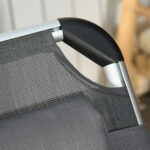 Sdraio Pieghevole con Poggiatesta e Schienale Regolabile in Alluminio 60x165x76cm Grigio - immagine 8