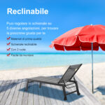 Sdraio da Giardino Reclinabile su 5 Livelli con Rivestimento Imbottito - immagine 4