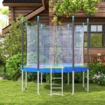 Copertura Tappeto Elastico Ø366x30 cm Pieghevole e Portatile, in Plastica, PE e Schiuma, Multicolore - immagine 2