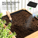 Fioriera da Esterno in Legno di Abete Divisa in 3 Aree con Strato in Tessuto non Tessuto, 140x60x40 cm - immagine 6