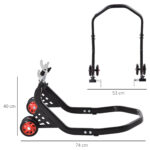 Cavalletto Alzamoto Posteriore Universale e Regolabile Cavalletto Spostamoto per Moto Sportive Fino 2kg Nero - immagine 3