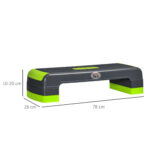 Step Fitness per Aerobica Regolabile su 3 Altezze 10-15-20 cm in Plastica, Verde e Grigio - immagine 3
