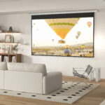 Telo per Proiettore 120" 16:9 Motorizzato con Telecomando, Fissaggio a Muro e Soffitto, Bianco - immagine 2