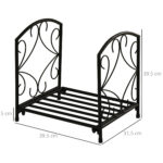 Portalegna per Camino da Interno ed Esterno in Metallo, 50kg di Legna, 39,5x31,5x39,5cm - Nero - immagine 3