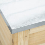 Baule da Esterno da 155L in Legno con Coperchio in Metallo e 2 Ammortizzatori, 110x50x50 cm, color Legno - immagine 8