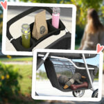 Passeggino per Cani Pieghevole con Portabicchieri e Cestino, 77x44x102 cm, Grigio Carbone - immagine 8