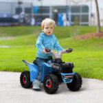 Quad per Bambini 18-36 Mesi in PP e Metallo, Velocità max 2,5 km/h, 70x41,5x48,5 cm, Blu Grigio e Nero - immagine 2