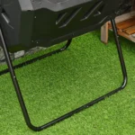 Compostiera da Giardino Girevole a 2 Sezioni con 8 Prese d'Aria, Compostiera Domestica in Acciaio e PP, 160 L, per Compostaggio Rifiuti Organici, 71x65x96 cm, Nero - immagine 10