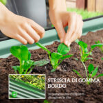 Set di 2 Aiuole Rialzate in Metallo Galvanizzato con Bordo in Gomma e Design Modulare, 135x90x30 cm Verde - immagine 7