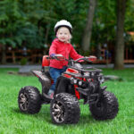 Quad per Bambini Elettrico 12V con Fari e Batteria Ricaricabile, Età 3-5 Anni, 1x65x73cm, Rosso - immagine 2