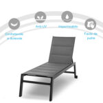 Sdraio da Giardino Reclinabile su 5 Livelli con Rivestimento Imbottito - immagine 5