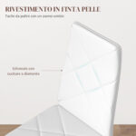 Set di 6 Sedie da Pranzo Moderne con Schienale Alto in Finta Pelle e Acciaio, 41x50x97 cm, Bianco - immagine 5