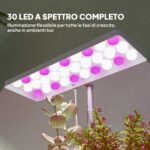 Lampade per Pianta da 30 Luci LED con 3 Vasi, Timer e Illuminazione Regolabile, 31,8x13,4x18,6-35,6 cm, Bianco - immagine 5