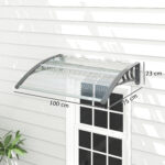 Tettoia in Policarbonato Anti-UV da Esterno per Porte e Finestre da 1x80 cm - immagine 3