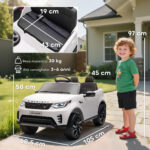 Macchina Elettrica per Bambini Licenza Land Rover con Fari LED, Clacson e Telecomando, 105x68,5x58 cm, Bianco - immagine 3