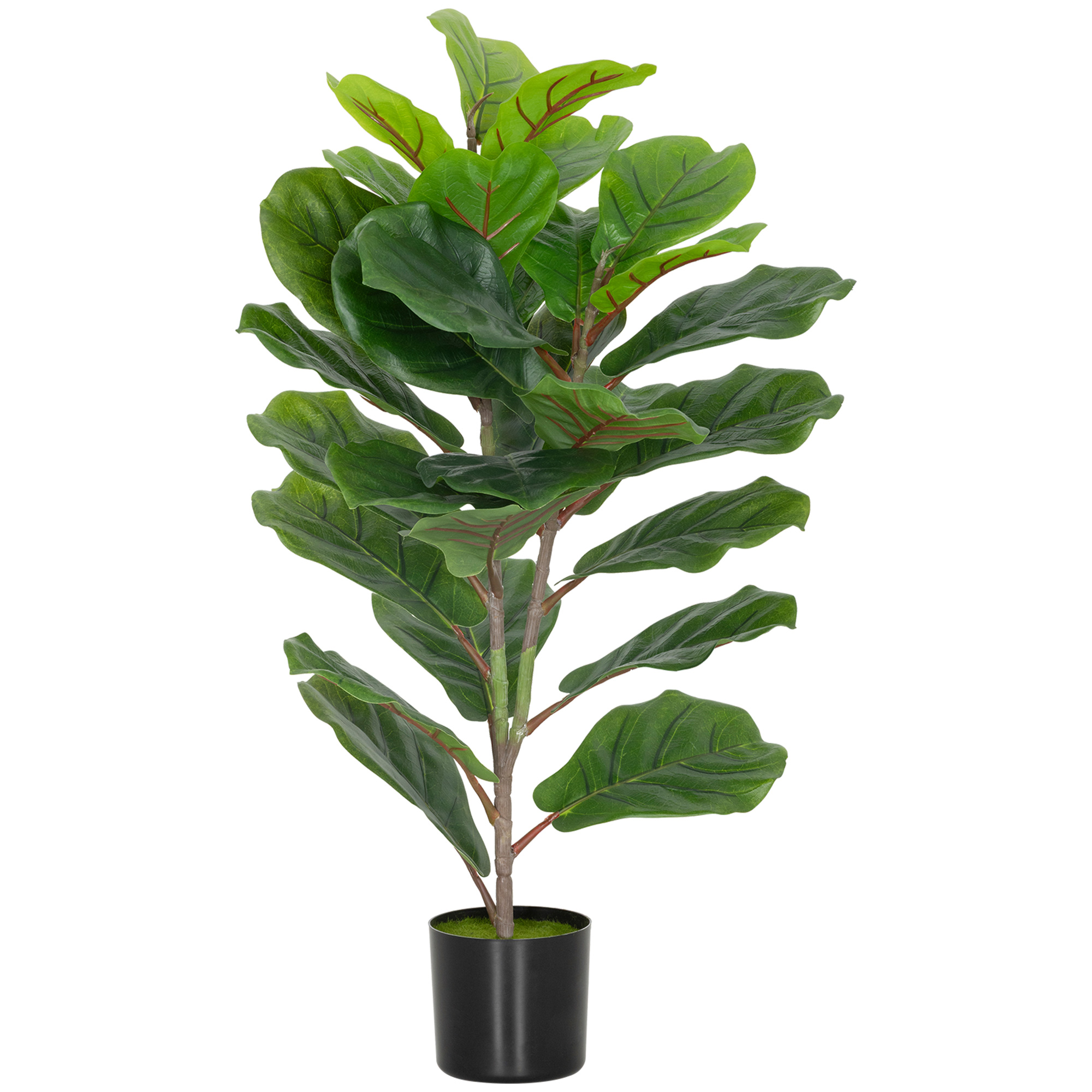 xXZ0f21988bcf9dbc.jpg Pianta Finta Ficus Lyrata Alta 80 cm per Interni con Vaso, Decorazione per Casa e Ufficio, Verde - immagine 1