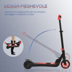 Monopattino Elettrico Pieghevole per Bambini 6+ Anni ad Altezza Regolabile, 71x36,5x75-80 cm, Nero e Rosso - immagine 7