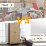 Armadio 2 Ante In Legno Con 4 Ripiani, 2 Cassetti e Appendiabiti, Grigio Scuro, 90x50x190 cm - immagine 7